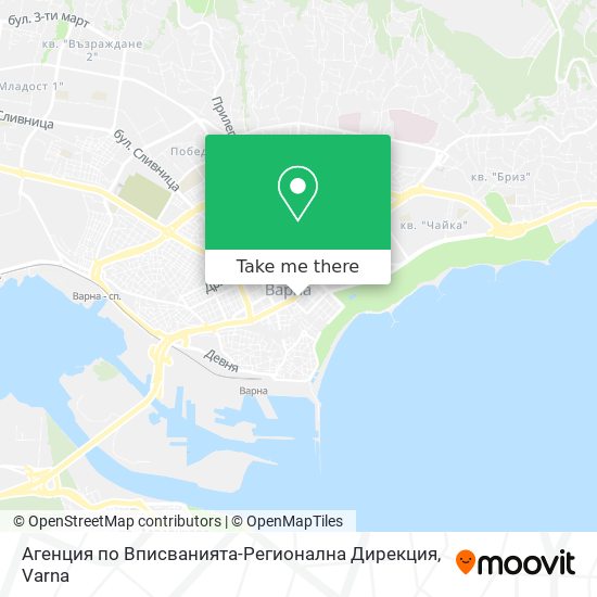 Карта Агенция по Вписванията-Регионална Дирекция