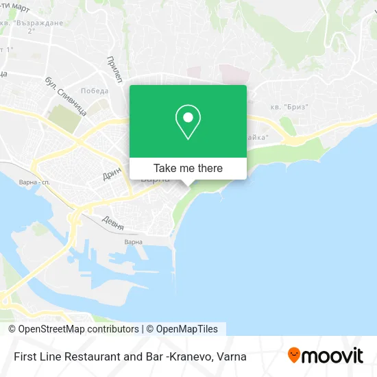 Карта First Line Restaurant and Bar -Kranevo