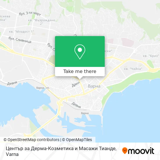 Карта Център за Дерма-Козметика и Масажи Тианде