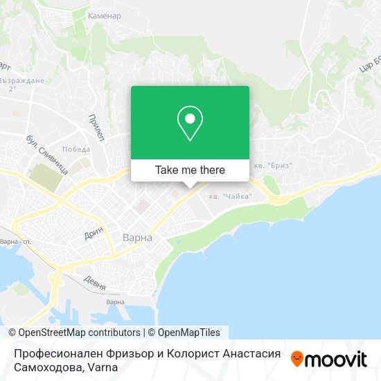 Карта Професионален Фризьор и Колорист Анастасия Самоходова