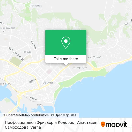 Карта Професионален Фризьор и Колорист Анастасия Самоходова