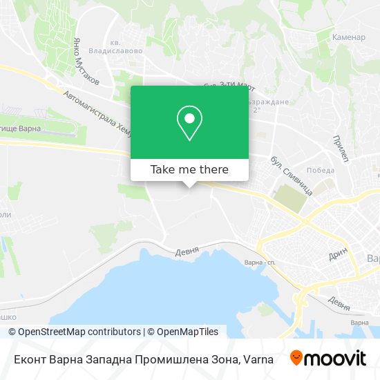 Карта Еконт Варна Западна Промишлена Зона