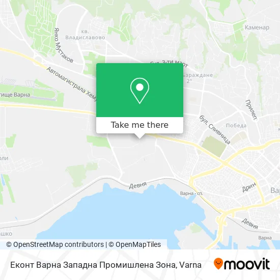 Карта Еконт Варна Западна Промишлена Зона