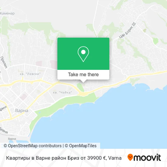 Карта Квартиры в Варне район Бриз от 39900 €