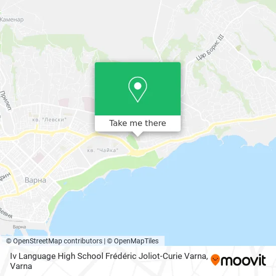 Карта Iv Language High School Frédéric Joliot-Curie Varna