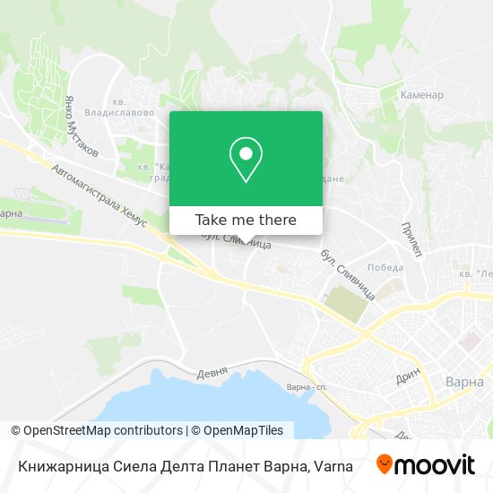 Карта Книжарница Сиела Делта Планет Варна