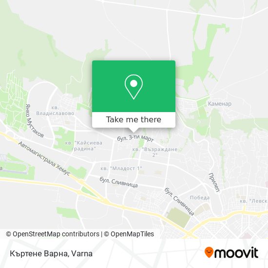 Къртене Варна map