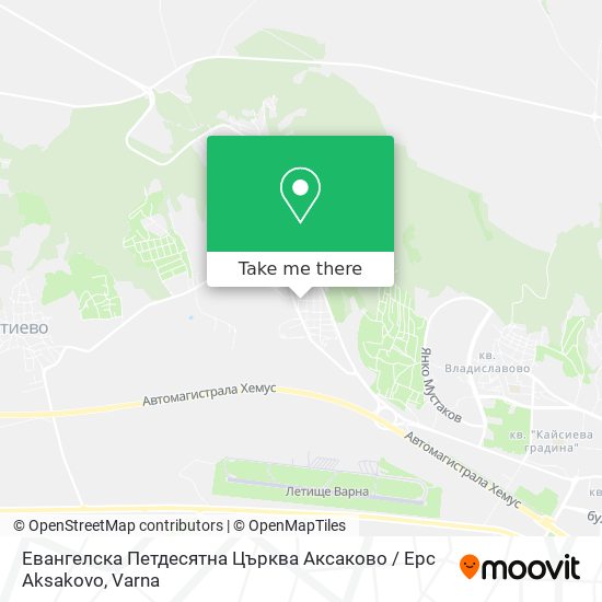 Евангелска Петдесятна Църква Аксаково / Epc Aksakovo map