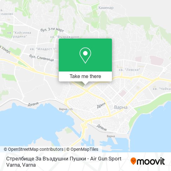 Стрелбище За Въздушни Пушки - Air Gun Sport Varna map