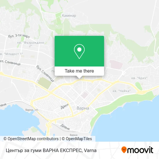 Карта Център за гуми ВАРНА ЕКСПРЕС
