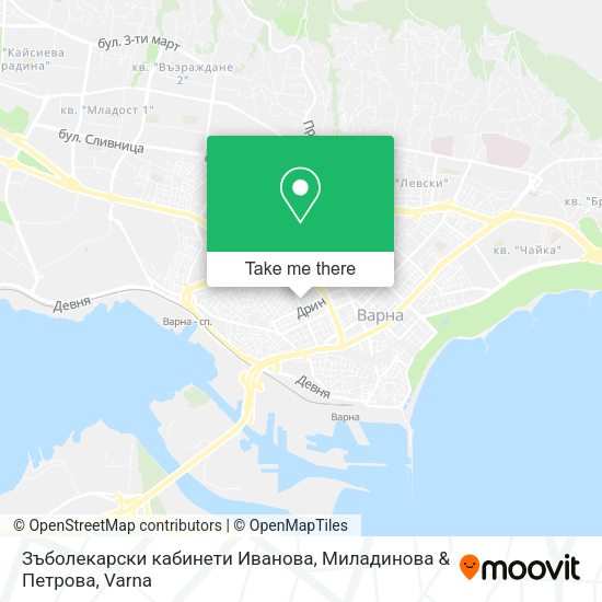 Карта Зъболекарски кабинети Иванова, Миладинова & Петрова
