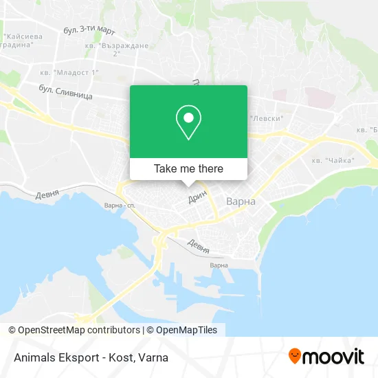 Карта Animals Eksport - Kost