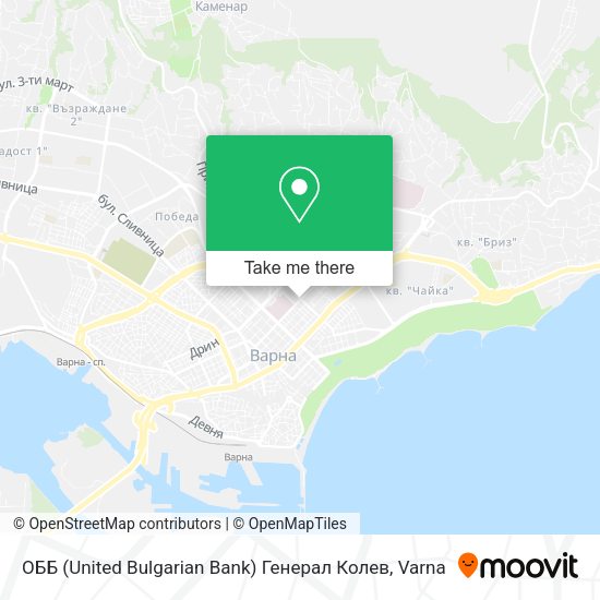 Карта ОББ (United Bulgarian Bank) Генерал Колев