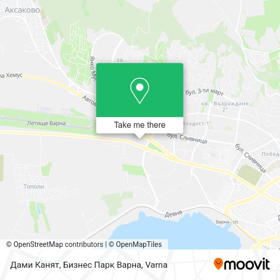 Карта Дами Канят, Бизнес Парк Варна