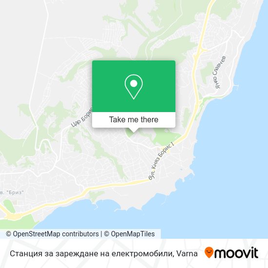 Карта Станция за зареждане на електромобили