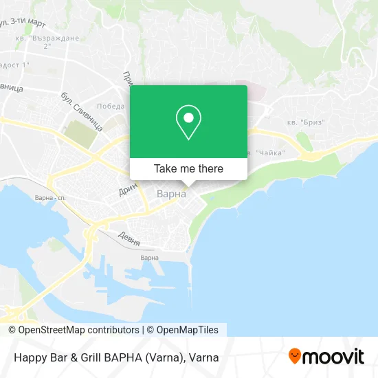 Карта Happy Bar & Grill ВАРНА (Varna)