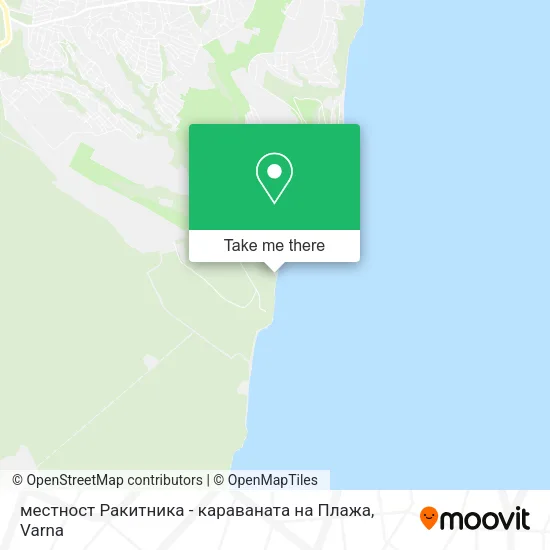 Карта местност Ракитника - караваната на Плажа