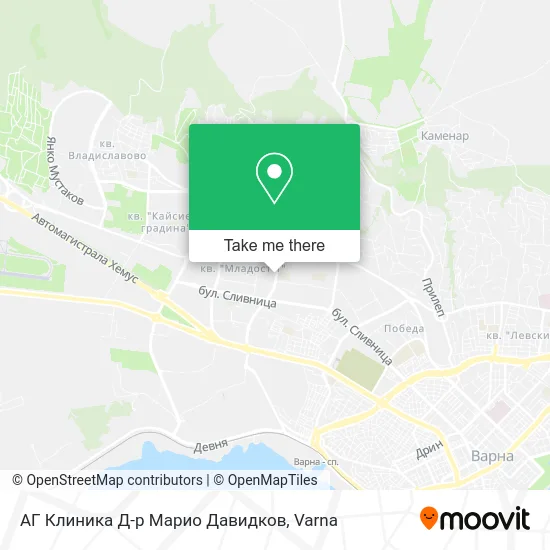 Карта АГ Клиника Д-р Марио Давидков