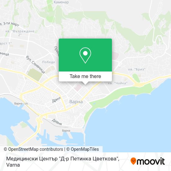 Карта Медицински Център "Д-р Петинка Цветкова"