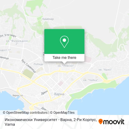 Карта Икономически Университет - Варна, 2-Ри Корпус