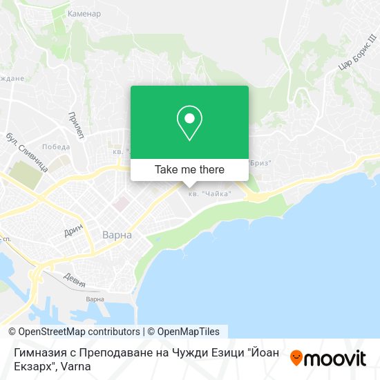 Карта Гимназия с Преподаване на Чужди Езици "Йоан Екзарх"