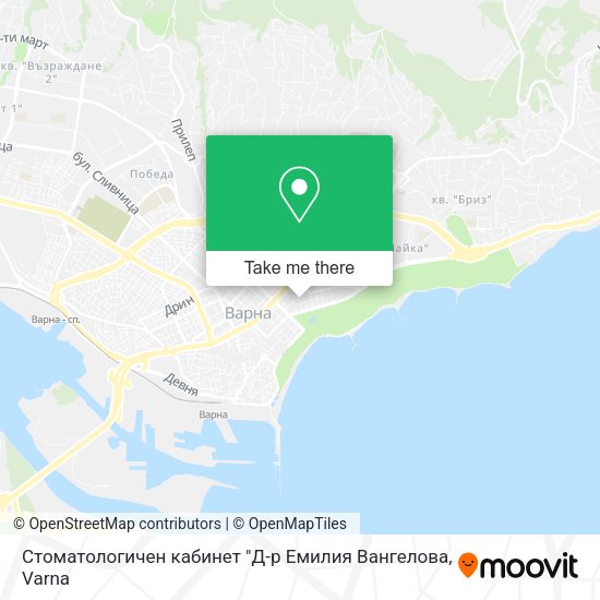 Карта Стоматологичен кабинет "Д-р Емилия Вангелова
