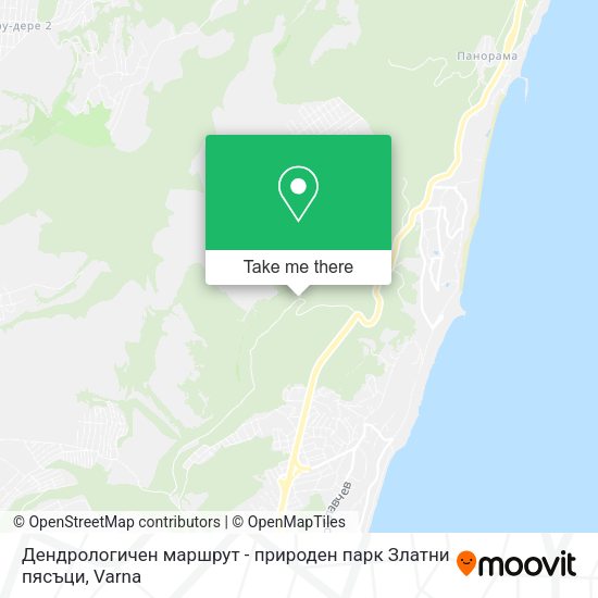 Карта Дендрологичен маршрут - природен парк Златни пясъци