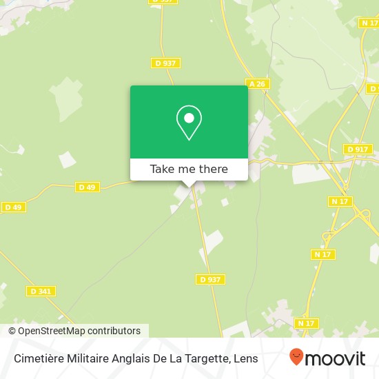 Cimetière Militaire Anglais De La Targette map