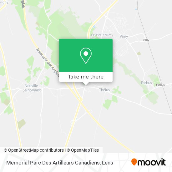 Mapa Memorial Parc Des Artilleurs Canadiens