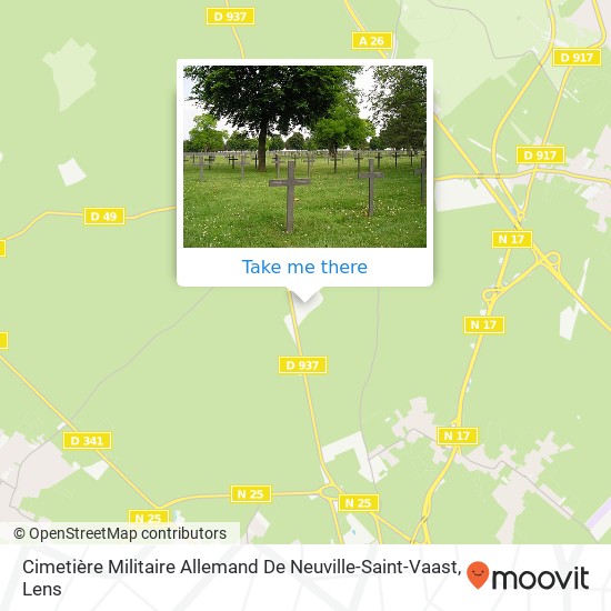 Cimetière Militaire Allemand De Neuville-Saint-Vaast map