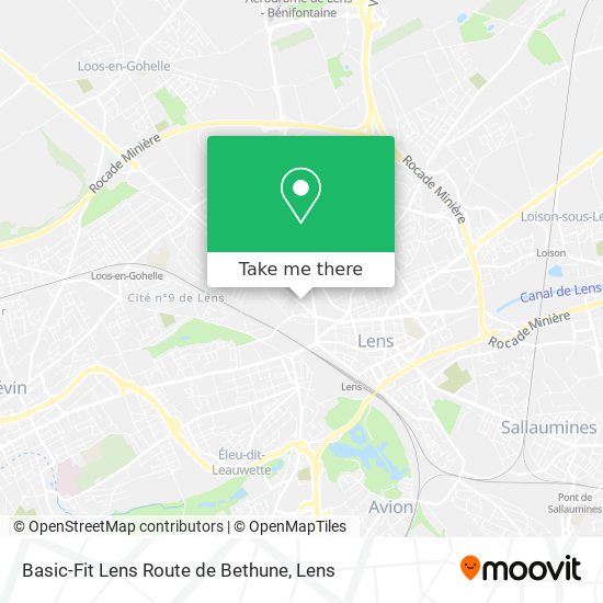Basic-Fit Lens Route de Bethune map
