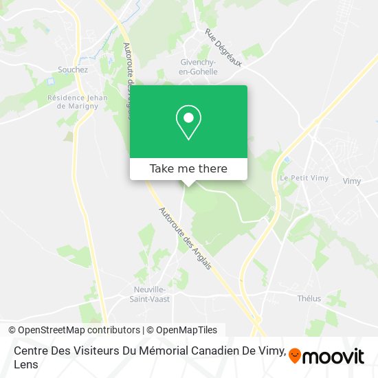 Centre Des Visiteurs Du Mémorial Canadien De Vimy map