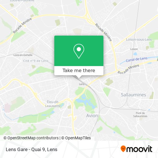 Lens Gare - Quai 9 map