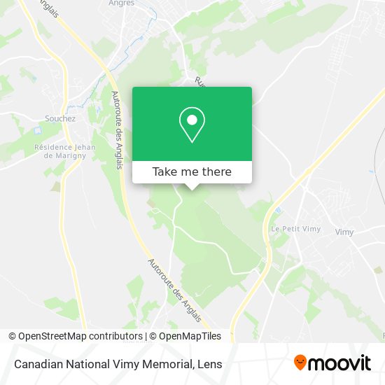 Mapa Canadian National Vimy Memorial