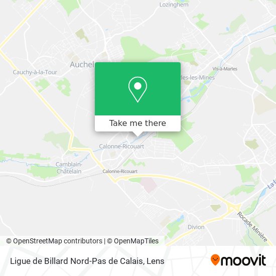 Ligue de Billard Nord-Pas de Calais map