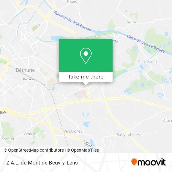 Z.A.L. du Mont de Beuvry map