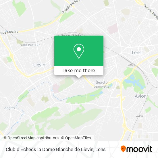 Mapa Club d'Échecs la Dame Blanche de Liévin