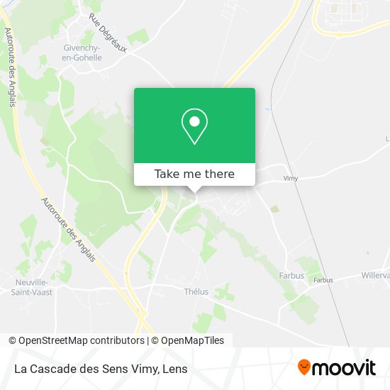 Mapa La Cascade des Sens Vimy