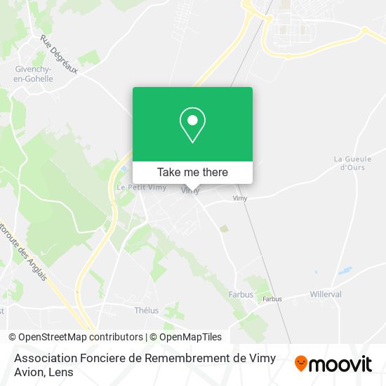 Mapa Association Fonciere de Remembrement de Vimy Avion