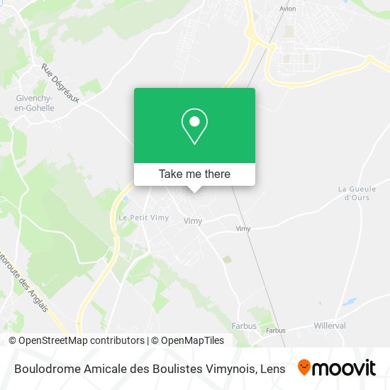Mapa Boulodrome Amicale des Boulistes Vimynois