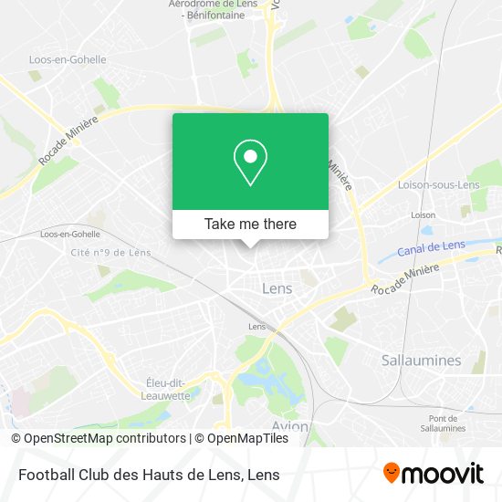 Mapa Football Club des Hauts de Lens