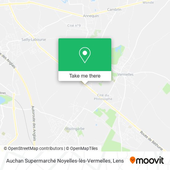 Auchan Supermarché Noyelles-lès-Vermelles map