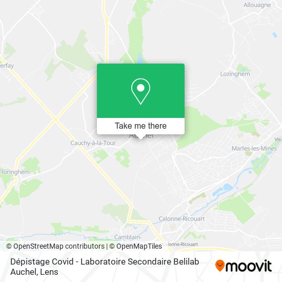 Dépistage Covid - Laboratoire Secondaire Belilab Auchel map
