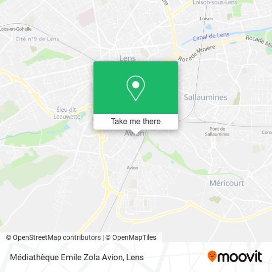 Mapa Médiathèque Emile Zola Avion