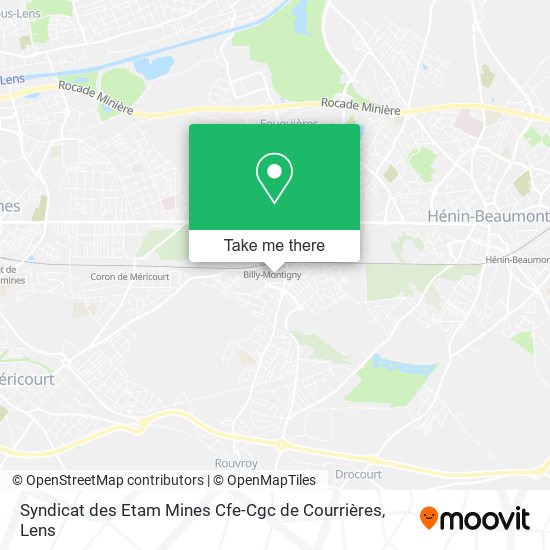Syndicat des Etam Mines Cfe-Cgc de Courrières map