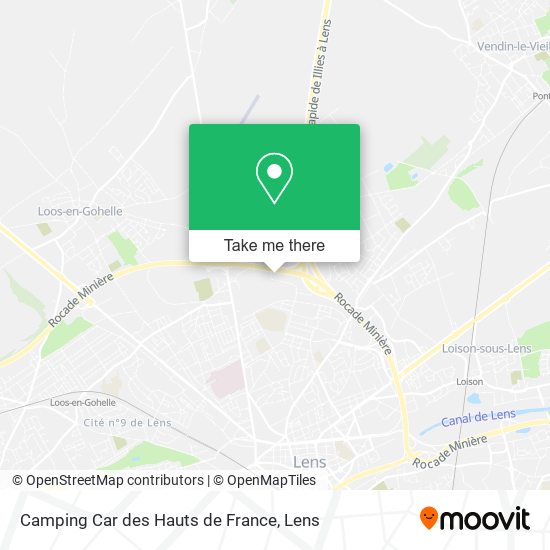 Mapa Camping Car des Hauts de France