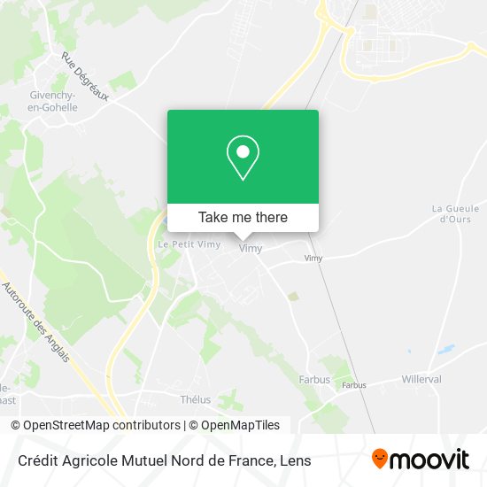 Mapa Crédit Agricole Mutuel Nord de France