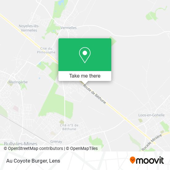 Au Coyote Burger map