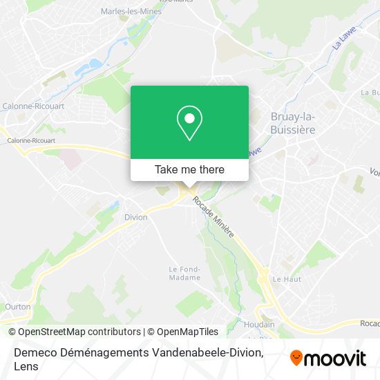Demeco Déménagements Vandenabeele-Divion map