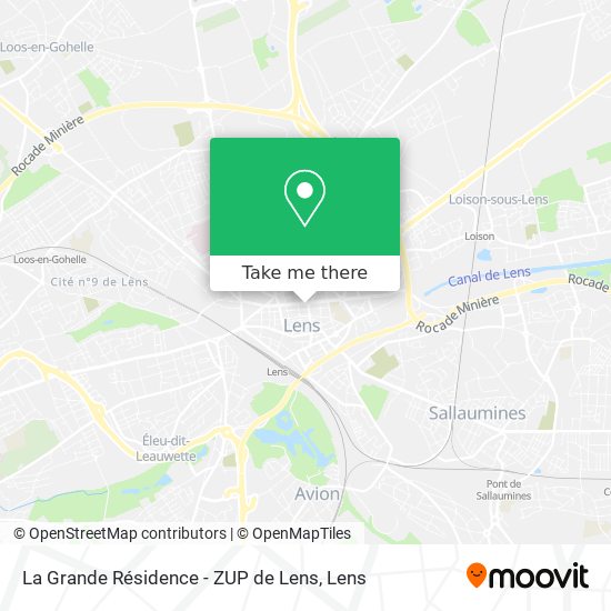 Mapa La Grande Résidence - ZUP de Lens